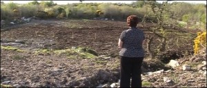 woman looking over field - donna guarda un campo