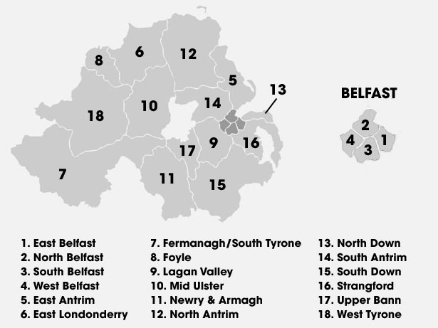 Circoscrizioni in Irlanda del Nord | Northern Ireland constituencies