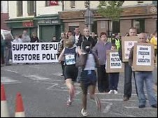 Protesta alla Maratona di Belfast | Protest @ Belfast Marathon