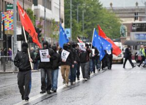 RNU Belfast make their way to Belfast City Hall
